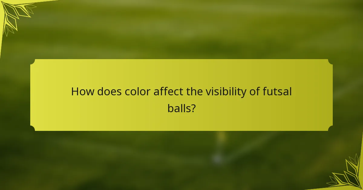 How does color affect the visibility of futsal balls?