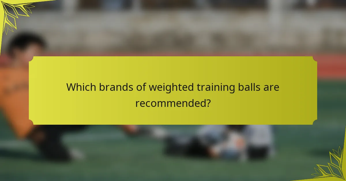 Which brands of weighted training balls are recommended?