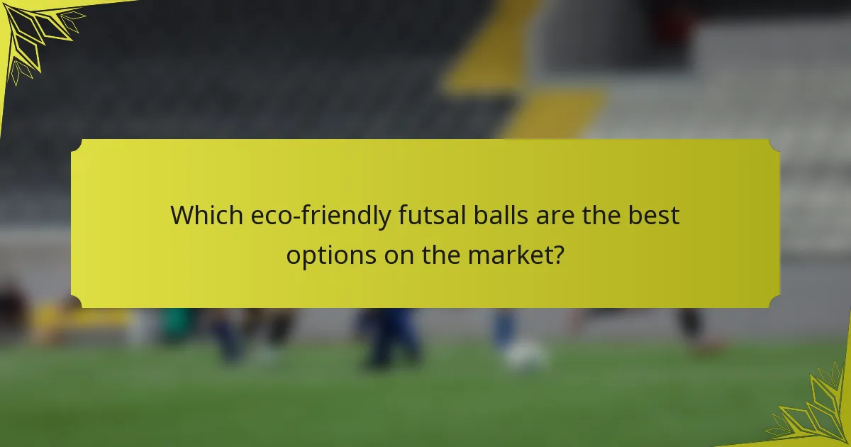 Which eco-friendly futsal balls are the best options on the market?