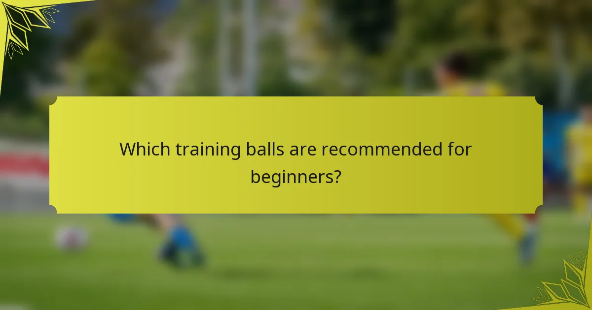 Which training balls are recommended for beginners?