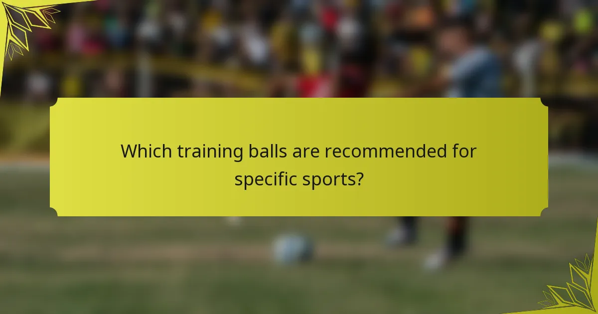 Which training balls are recommended for specific sports?